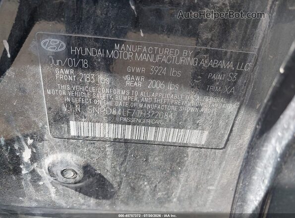 5NPD84LF7JH372084 2018 HYUNDAI ELANTRA Black ძრავის განყოფილების ხედი