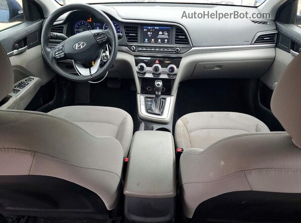 5NPD84LF7KH461025 2019 HYUNDAI ELANTRA Blue Dashboard view