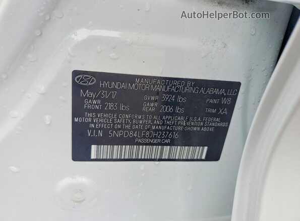 5NPD84LF8JH237616 2018 HYUNDAI ELANTRA White Engine compartment view