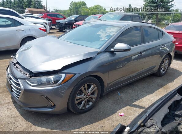 5NPD84LF8JH268087 2018 HYUNDAI ELANTRA Gray Vista tres cuartos delantera izquierda