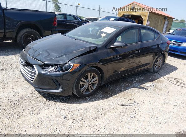 5NPD84LF8JH371834 2018 HYUNDAI ELANTRA Black Առջևի ձախ երեք քառորդ տեսարան