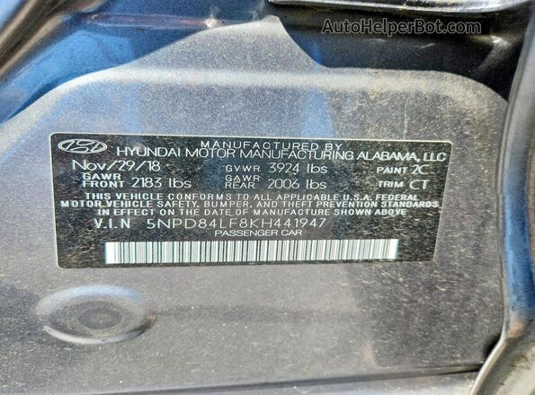 5NPD84LF8KH441947 2019 HYUNDAI ELANTRA Silver Вид підкапотного простору