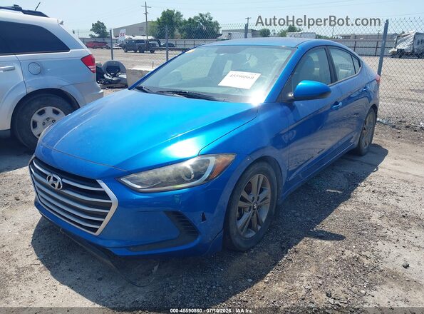 5NPD84LF9JH256725 2018 HYUNDAI ELANTRA Blue Front left