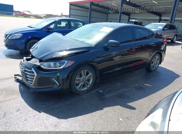 5NPD84LF9JH350457 2018 HYUNDAI ELANTRA Black Vista tres cuartos delantera izquierda