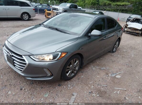 5NPD84LF9JH368084 2018 HYUNDAI ELANTRA Gray წინა მარცხენა ხედი სამი მეოთხედიდან