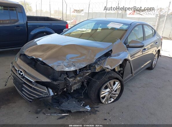 5NPD84LF9KH424459 2019 HYUNDAI ELANTRA Gray Առջևի ձախ երեք քառորդ տեսարան