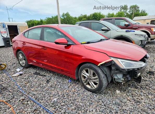 5NPD84LF9KH459616 2019 HYUNDAI ELANTRA Красный Передняя правая четверть