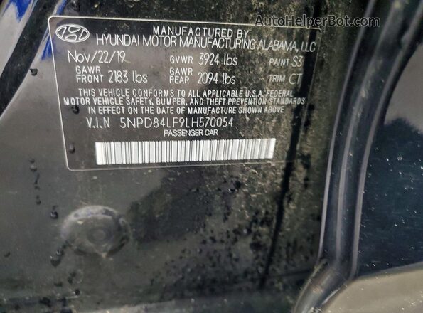 5NPD84LF9LH570054 2020 HYUNDAI ELANTRA Черный Вид наклейки с VIN-кодом