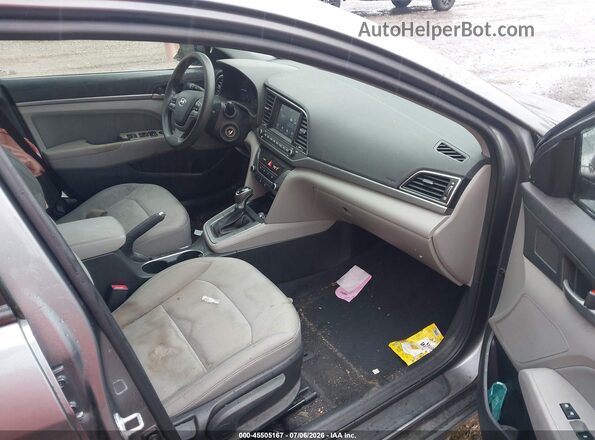 5NPD84LFXJH273310 2018 HYUNDAI ELANTRA Серый Вид салона спереди