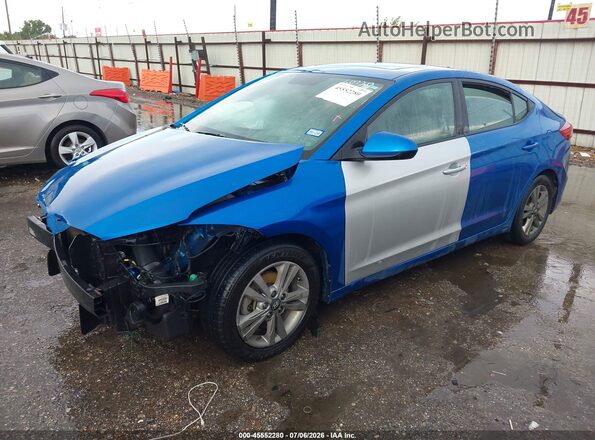 5NPD84LFXJH302045 2018 HYUNDAI ELANTRA Blue Передня ліва чверть