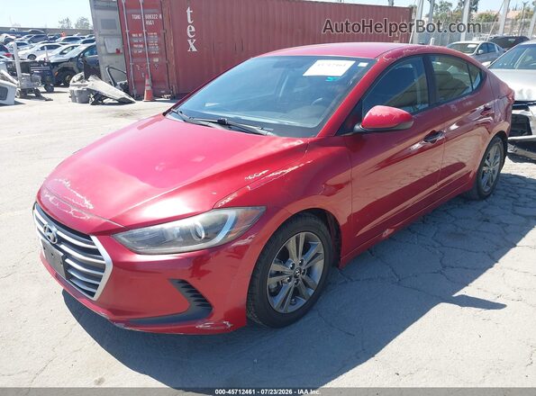 5NPD84LFXJH353562 2018 HYUNDAI ELANTRA Red Առջևի ձախ երեք քառորդ տեսարան