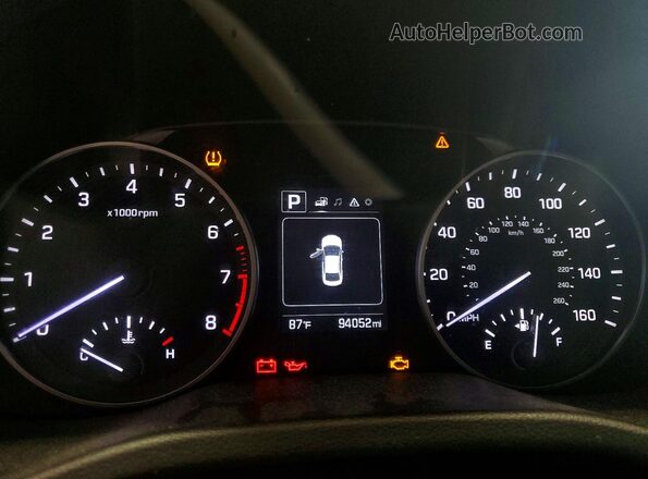5NPD84LFXJH362620 2018 HYUNDAI ELANTRA Синий Вид щитка приборов