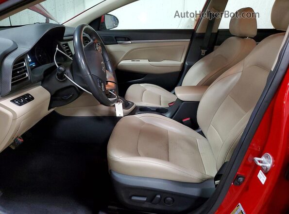5NPD84LFXLH525253 2020 HYUNDAI ELANTRA Red Widok wnętrza z przodu
