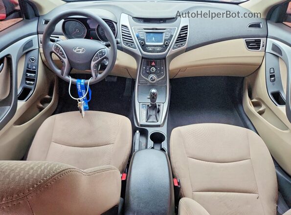 5NPDH4AE0GH689868 2016 HYUNDAI ELANTRA Red Вид панелі приладів