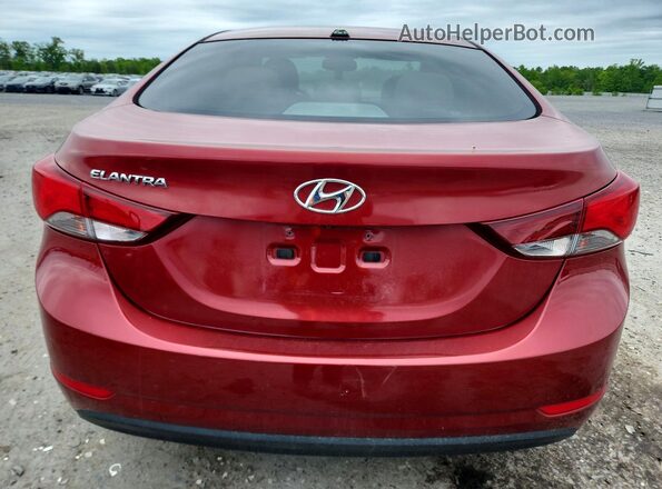 5NPDH4AE0GH689868 2016 HYUNDAI ELANTRA Red Вид ззаду