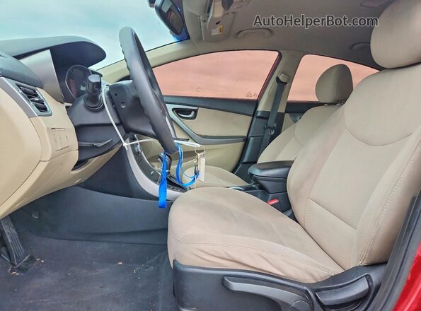 5NPDH4AE0GH689868 2016 HYUNDAI ELANTRA Red Вид салону спереду