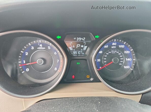 5NPDH4AE0GH689868 2016 HYUNDAI ELANTRA Red Вид щитка приладів