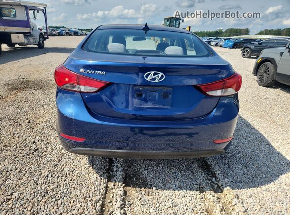 5NPDH4AE0GH691913 2016 HYUNDAI ELANTRA Blue Вид ззаду