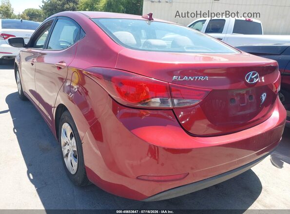 5NPDH4AE0GH699655 2016 HYUNDAI ELANTRA Бордовый Задняя левая четверть