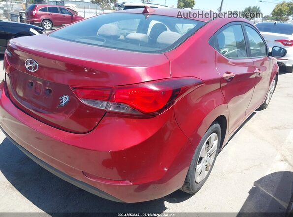 5NPDH4AE0GH699655 2016 HYUNDAI ELANTRA Бордовый Задняя правая четверть