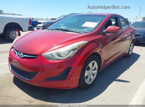 5NPDH4AE0GH699655 2016 HYUNDAI ELANTRA Бордовый Передняя левая четверть
