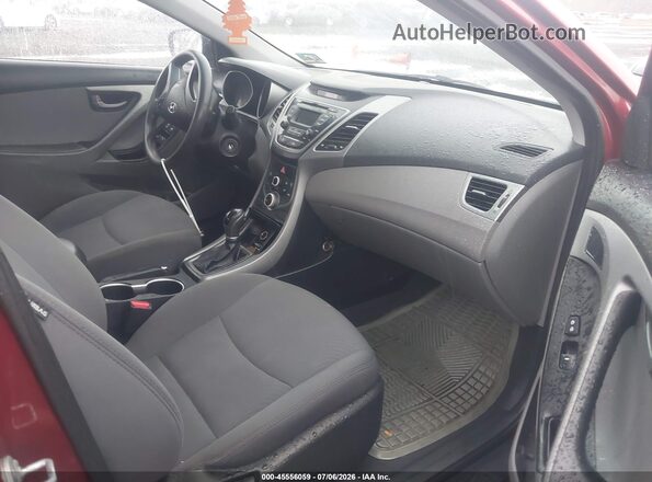 5NPDH4AE0GH708306 2016 HYUNDAI ELANTRA Red Widok wnętrza z przodu