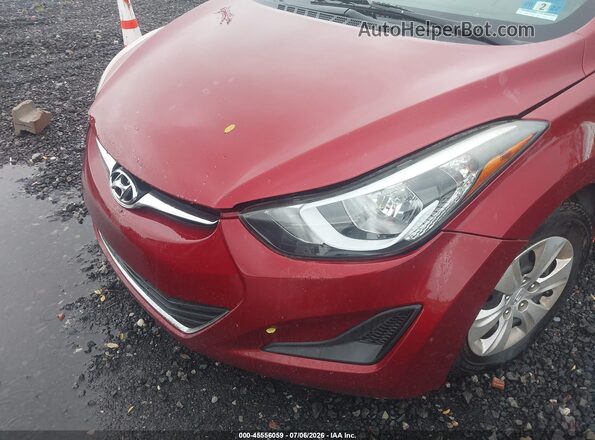 5NPDH4AE0GH708306 2016 HYUNDAI ELANTRA Red Widok z przodu