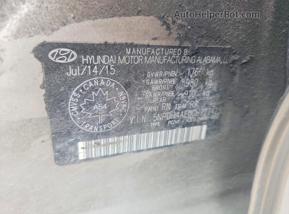5NPDH4AE0GH727423 2016 HYUNDAI ELANTRA Beige ძრავის განყოფილების ხედი