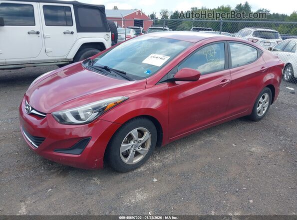 5NPDH4AE0GH729530 2016 HYUNDAI ELANTRA Red Vista tres cuartos delantera izquierda