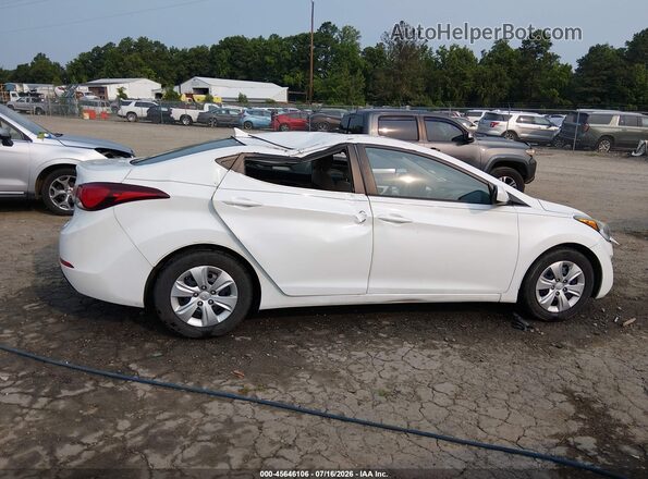 5NPDH4AE1G8732694 2016 HYUNDAI ELANTRA White Widok wnętrza z tyłu
