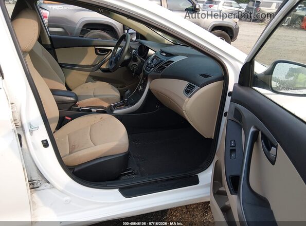 5NPDH4AE1G8732694 2016 HYUNDAI ELANTRA White Widok wnętrza z przodu