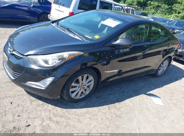 5NPDH4AE1GH722876 2016 HYUNDAI ELANTRA Black წინა მარცხენა ხედი სამი მეოთხედიდან