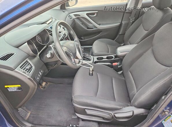 5NPDH4AE1GH725065 2016 HYUNDAI ELANTRA Blue Front interior view
