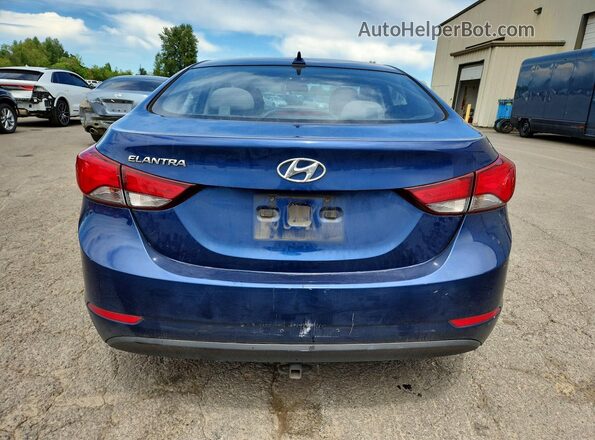 5NPDH4AE1GH736535 2016 HYUNDAI ELANTRA Blue Widok z tyłu