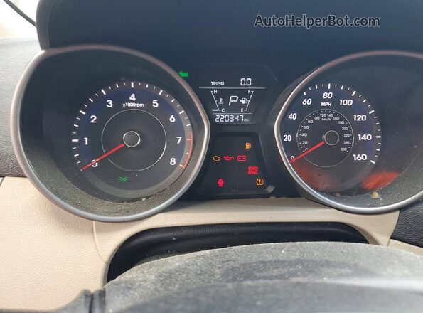 5NPDH4AE1GH771897 2016 HYUNDAI ELANTRA Золотой Вид щитка приборов