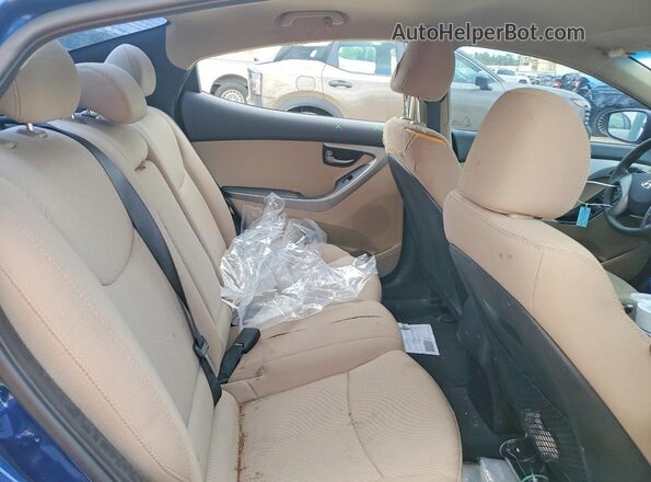 5NPDH4AE1GH782320 2016 HYUNDAI ELANTRA Blue Rear seats view