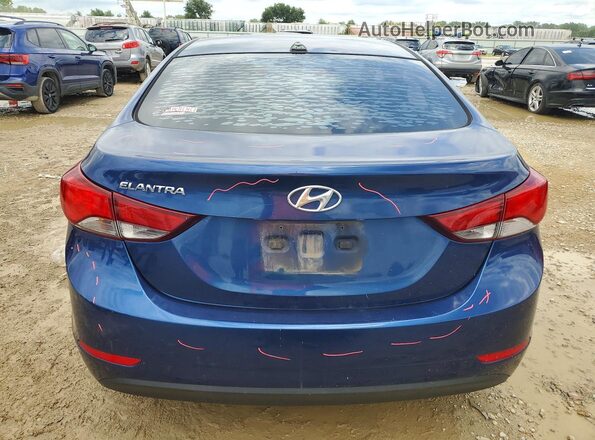 5NPDH4AE1GH782320 2016 HYUNDAI ELANTRA Blue Rear view