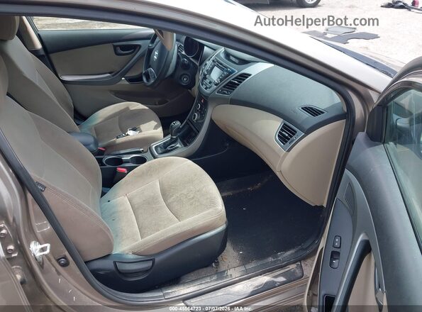 5NPDH4AE2GH656709 2016 HYUNDAI ELANTRA Beige Вид салону спереду