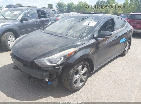 5NPDH4AE2GH674031 2016 HYUNDAI ELANTRA Black Առջևի ձախ երեք քառորդ տեսարան