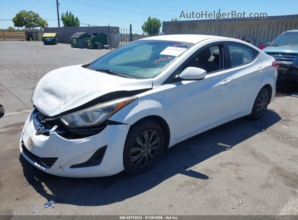 5NPDH4AE2GH685658 2016 HYUNDAI ELANTRA White წინა მარცხენა ხედი სამი მეოთხედიდან