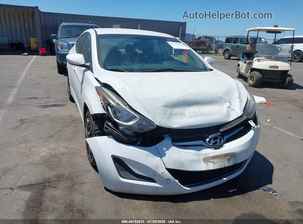 5NPDH4AE2GH685658 2016 HYUNDAI ELANTRA White წინა ხედი