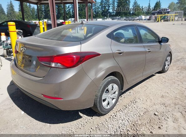 5NPDH4AE2GH686938 2016 HYUNDAI ELANTRA Gray Rear right