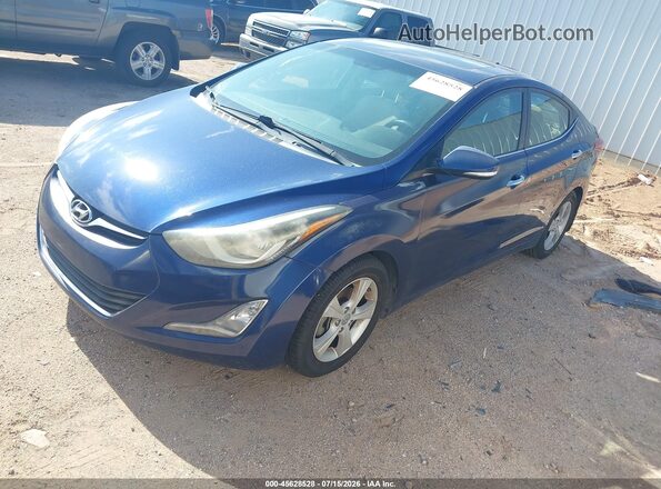 5NPDH4AE3GH687905 2016 HYUNDAI ELANTRA Синий Передняя левая четверть