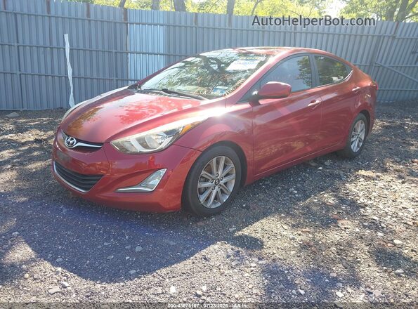 5NPDH4AE3GH692523 2016 HYUNDAI ELANTRA Красный Передняя левая четверть