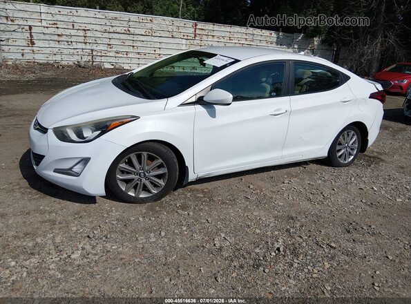 5NPDH4AE3GH707876 2016 HYUNDAI ELANTRA White Առջևի ձախ երեք քառորդ տեսարան
