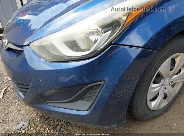 5NPDH4AE3GH715556 2016 HYUNDAI ELANTRA Blue Widok z przodu
