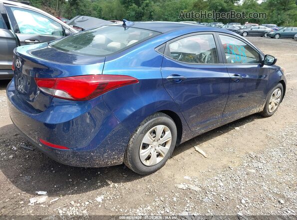 5NPDH4AE3GH715556 2016 HYUNDAI ELANTRA Blue Tył prawy