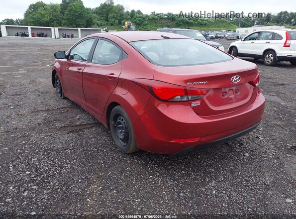 5NPDH4AE3GH742319 2016 HYUNDAI ELANTRA Red უკანა მარცხენა
