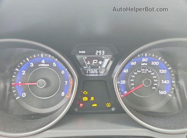5NPDH4AE3GH750646 2016 HYUNDAI ELANTRA Silver Вид щитка приладів