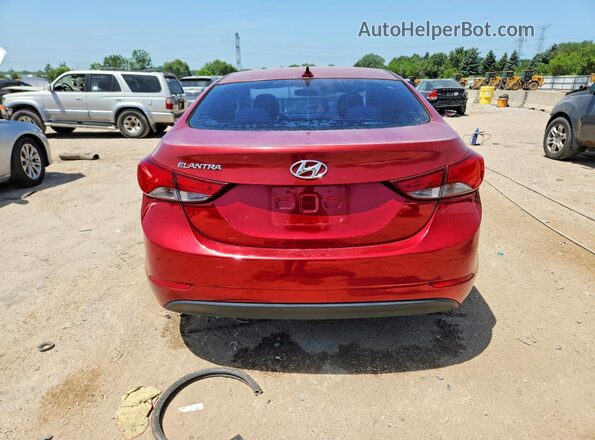 5NPDH4AE3GH757936 2016 HYUNDAI ELANTRA Red Вид ззаду